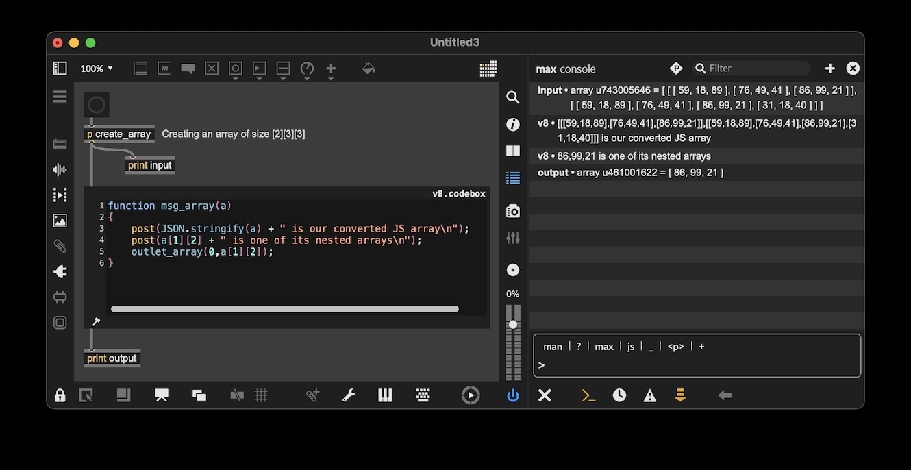 SOLVED] Max 9: Array support in JS/V8 ? - Javascript Forum